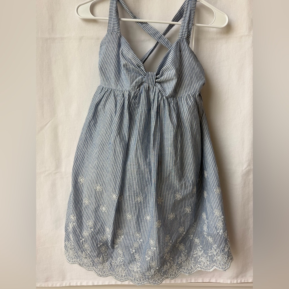 Alter’d State Blue and White Seersucker Eyelet Mini Dress Size Small New w/ Tags
